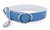 Pantofola Italian luxury leather dog collar in Cielo / Neve, Medium